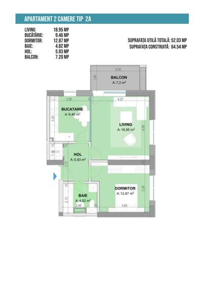 Apartament 2 camere Tip A Plaza Residence Faza 6