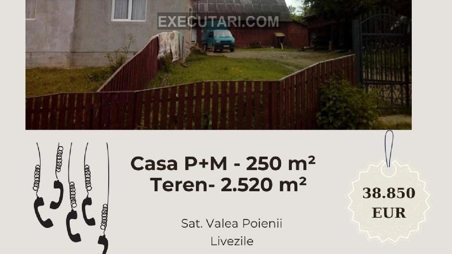 Casa P+M - 250 m² + Teren- 2.520 m², Sat. Valea Poienii - Livezile