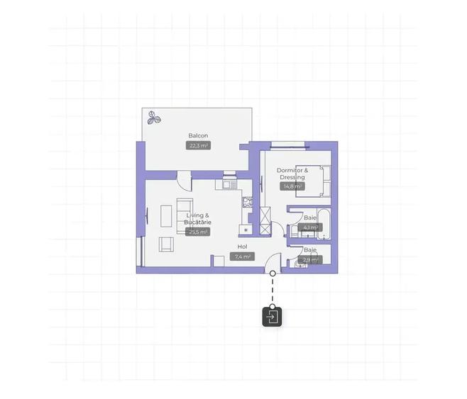 Apartament 2 camere, cu 2 băi – zona Erou Iancu Nicolae