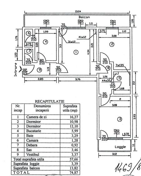 Vanzare 3 camere Zboina Neagra-Giulesti, 4/10, reabilitat, necesita renovare