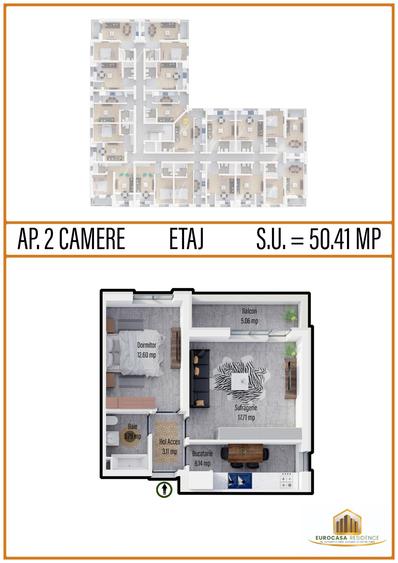 Cartier Militari Residence, 2 camere decomandat, strada Tineretului,comision 0%