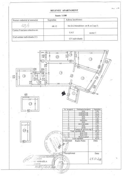 Proprietar vând apartament 2 camere (posibil 3) zona Piața Amzei(Mendeleev) - 16