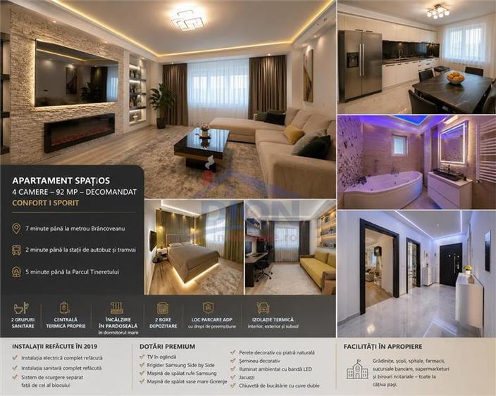 Metrou Brâncoveanu – Parc Tineretului Ap 4 cam| 92 mp | Parter înalt |
