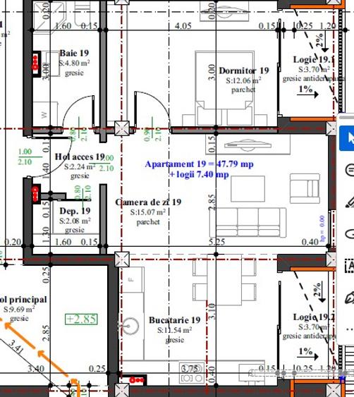 Apartament 2 camere, etaj 1, bloc nou, 47,79 mp - 5
