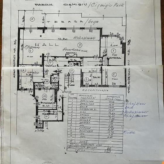 Apartament tip penthouse 40mp terasa 5 camere 200mp utili