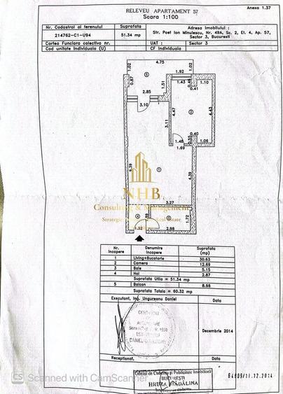 Apartament 2 camere, 60 mp cu balcon, Nerva Traian – Complet mobilat si utilat