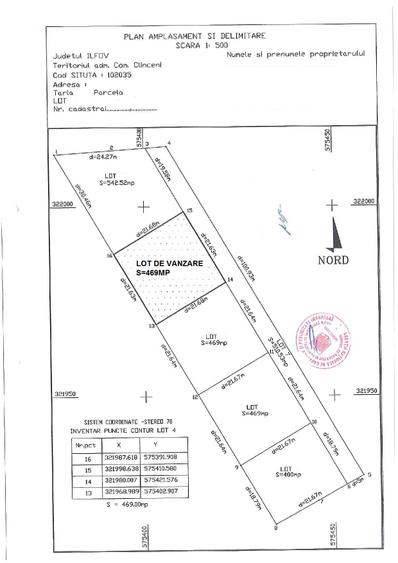 Clinceni str Ciocarliei,construibil,469mp,deschidere 21ml,utilitati,comision 0%