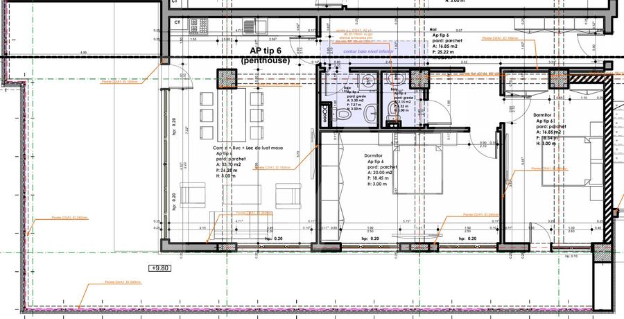 Apartament Penthouse 103mpu 3-4 camere terasa 76mp de vanzare Sibiu