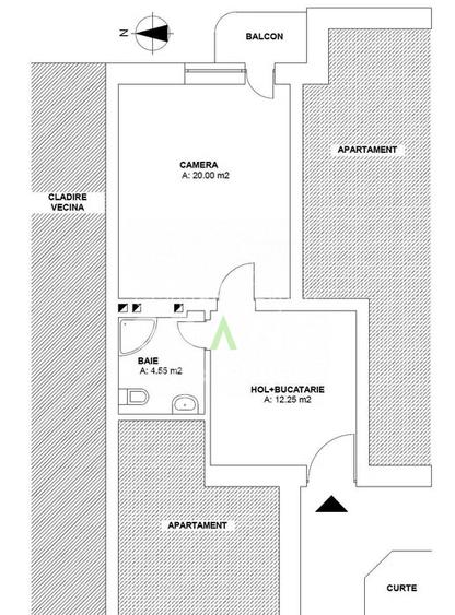 Apartament cu 1 cameră + balcon | Calea Dorobanților - 16