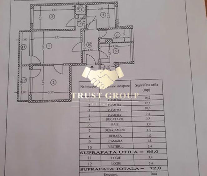 Apartament 4 camere universitate - Bloc fara risc sau urgenta