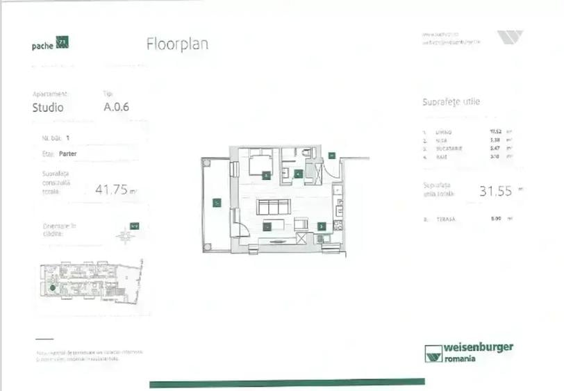 Studio lux| Incalzire in pardoseala| Balcon 8 mp I Comision 0%|