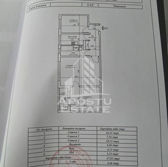 Apartament 3 camere | Etaj 2/4 | 48 mp | Renovat