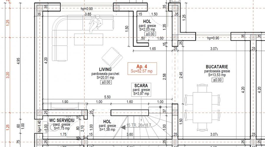Casa tip Cvadruplex 82 mp teren 170mp cartier Arhitectilor