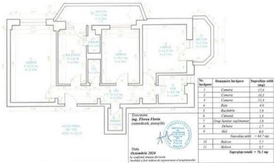 Apartament 3 camere decomandat Grivitei