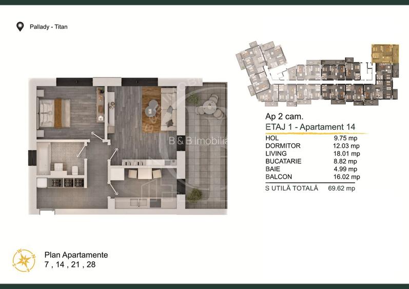 Apartament 2 camere modern Titan-Pallady Parcare Gratuita - 1
