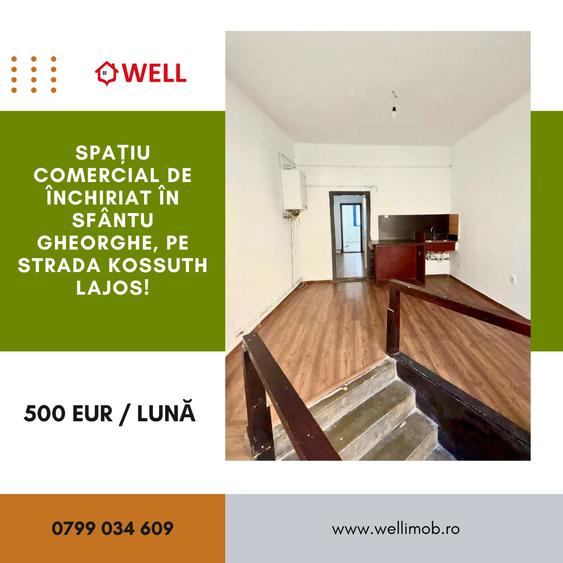 Spațiu comercial de închiriat în Sfântu Gheorghe, pe strada Kossuth Lajos!
