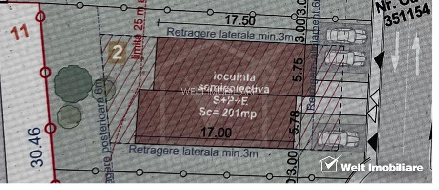Teren 608mp pt duplex, PUZ cu HCL, utilitati in parcela, cartier Europa - 3