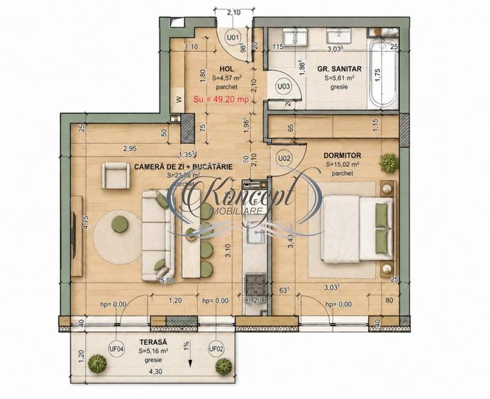 Apartament cu 3 camere in Terra Gardens, Cluj-Napoca