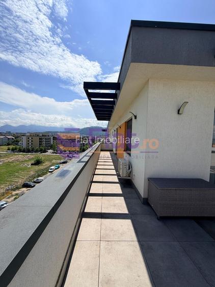 Penthouse de închiriat | 2 camere | Coresi – Tractorul | Terasă 50 mp