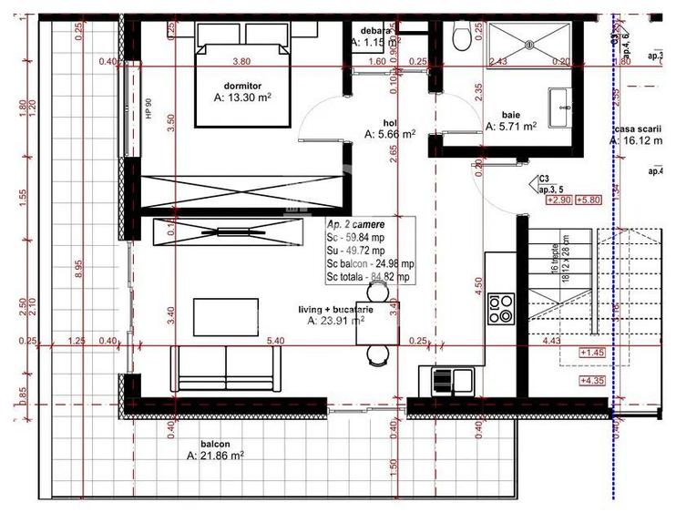Apartament cu 2 camere | Etajul 1 | 50 utili | Bloc nou | Oradea