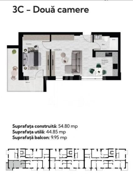 Apartament 2 camere de vanzare in Baile Felix, Cordau