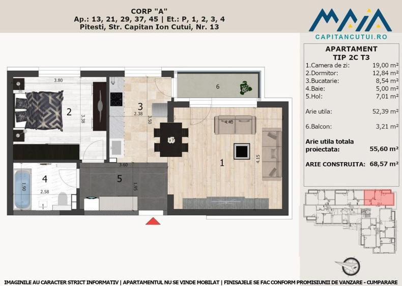 Apartament finisaje premium | 2 camere | Pitesti Nord | Central | Langa padure