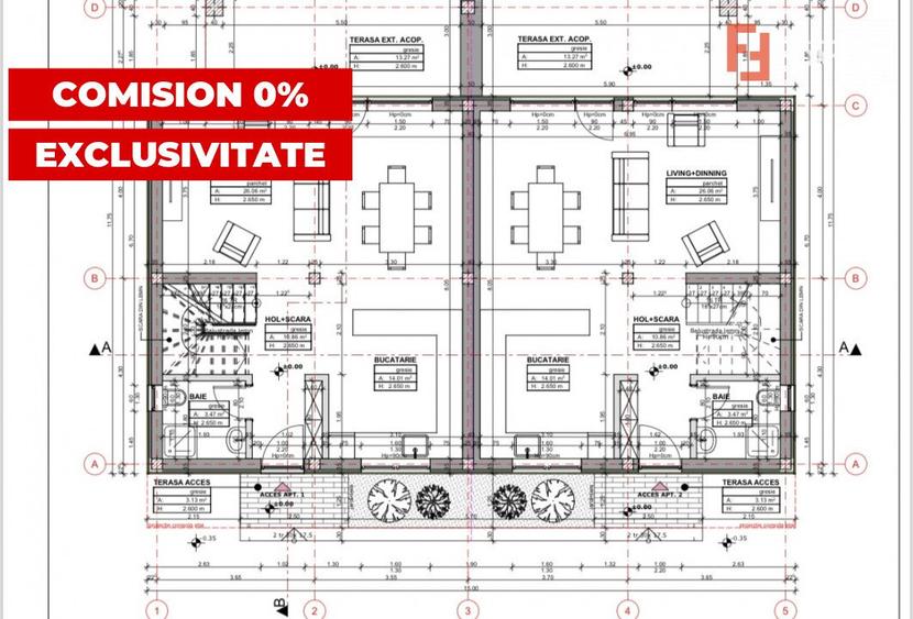 Duplex intreg 8 camere, LA ROSU, de vanzare in Sacalaz, la intrare