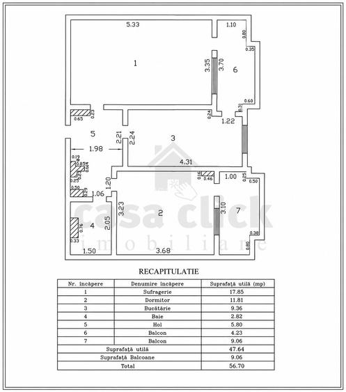 2.	2 camere decomandat, etaj 2, zonă liniștită, aproape de Dunărea Mall - 5