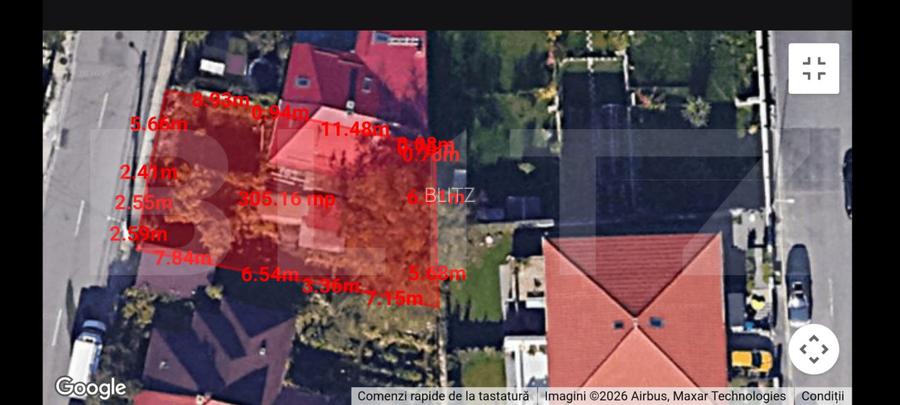 Teren intravilan, 305 mp, front 13m, cu casa demolabila, cartier Gruia