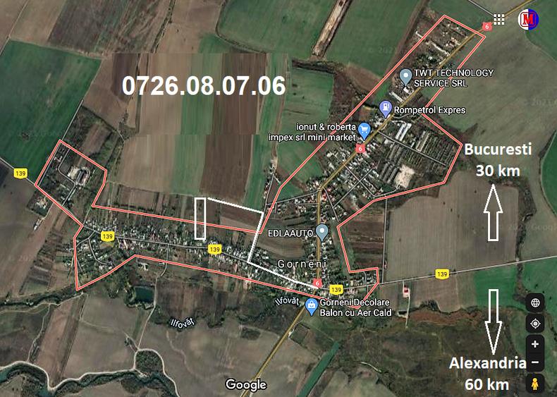 Vand teren Gorneni/Iepuresti/Giurgiu 3700 intravilan + 3400 extravilan
