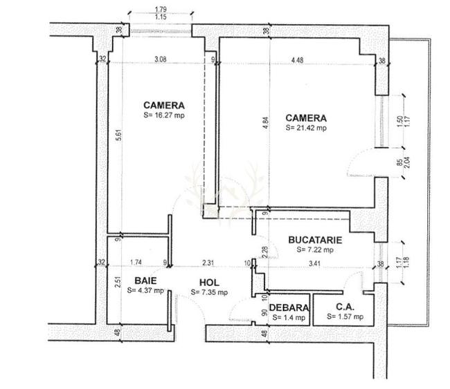 Apartament cu 2 camere, 60 mp, str. N.Titulescu Gheorgheni
