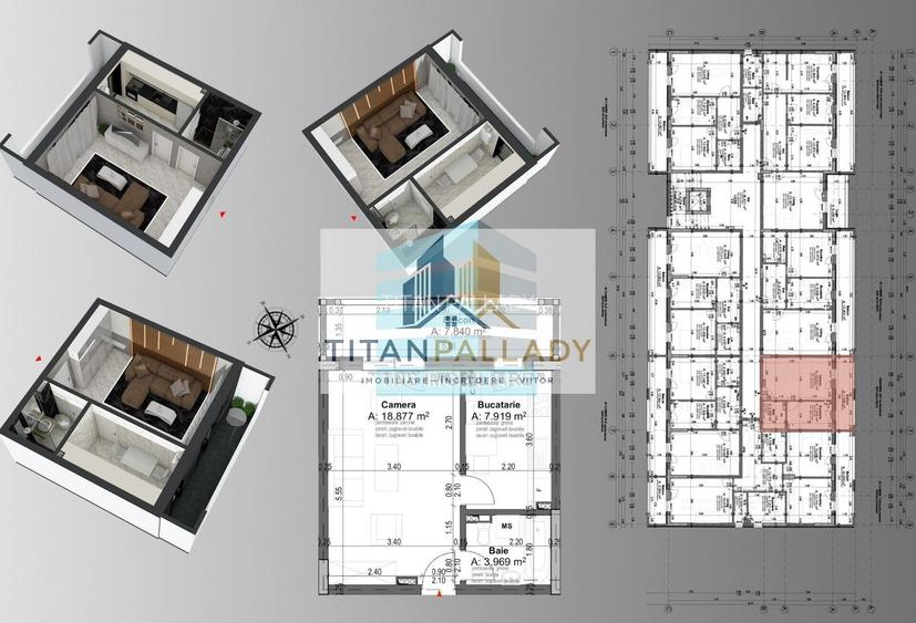 Garsonieră Compactă și Modernă – 39 mp, Titan–Pallady