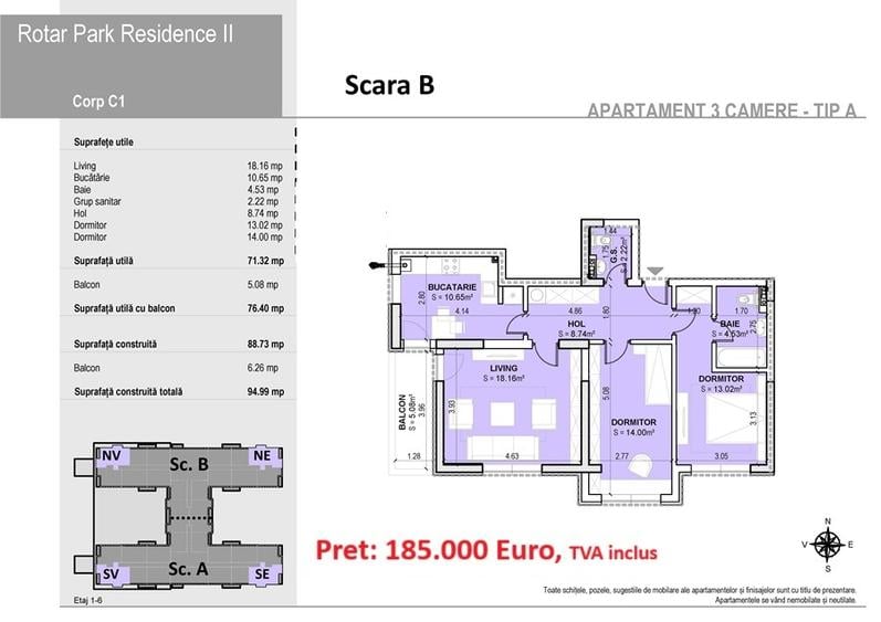 3 camere Rotar Park Residence-2-10min Metrou.....