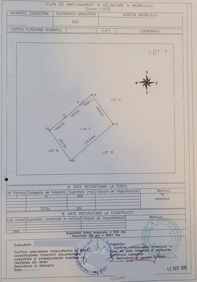 Teren  550 mp in Paradisul Verde cu Autorizatie de Construire vis a vis de SPA