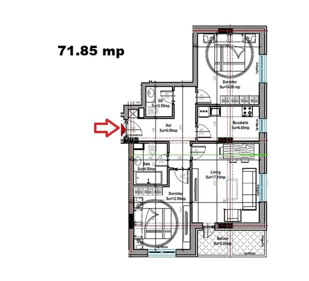 Metalurgiei Carrefour – 2 camere decomandat 51.5mp - 13