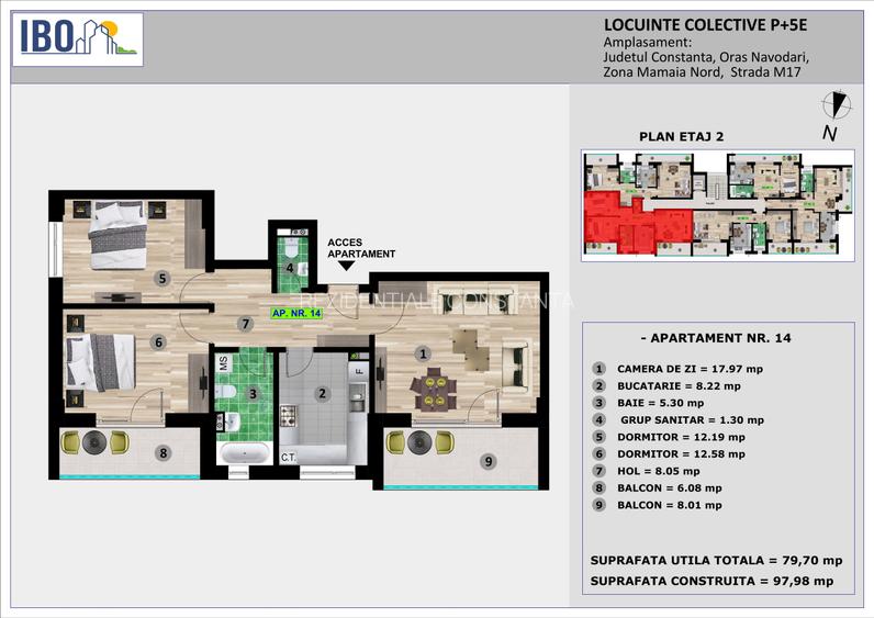 Apartament 3 camere  Mamaia Nord / Sat - 3