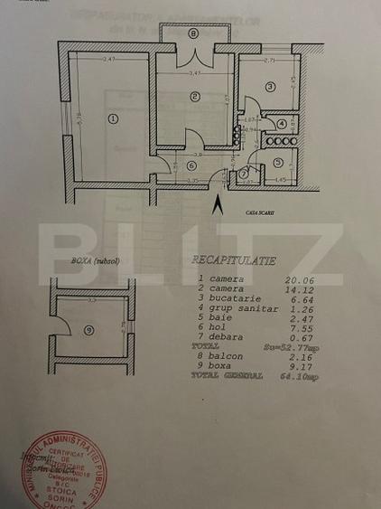 Apartament 2 camere, 64.10 mp, zona Copou