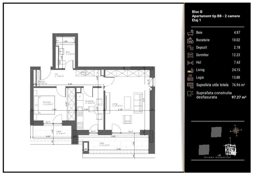 Apartment Premium | Zona Răcădău | 77 MP