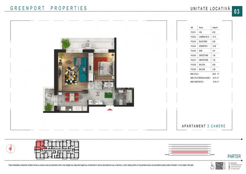 2 Camere Decomandate cu Parcare Bonus Direct Dezvoltator | Pallady