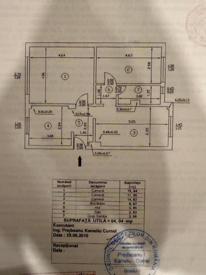 Apartament 3 camere  decomandat  Bolintineanu-Sebastian