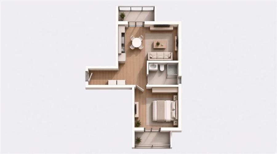 Ap modern, 42 mp utili, 2 balcoane, gradina - Zona Ciresica