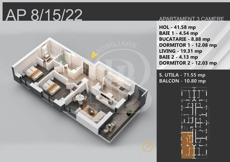 3 camere decomandat bloc boutique 7min STB Bratarii - 2