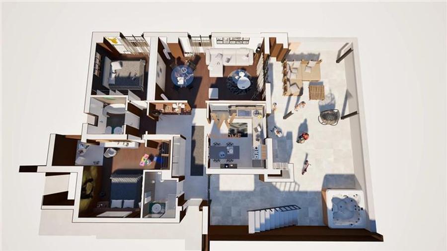 Penthouse 3 camere - 2 terase mari, 2 parcari, finisat la cheie - Calea Surii Mi