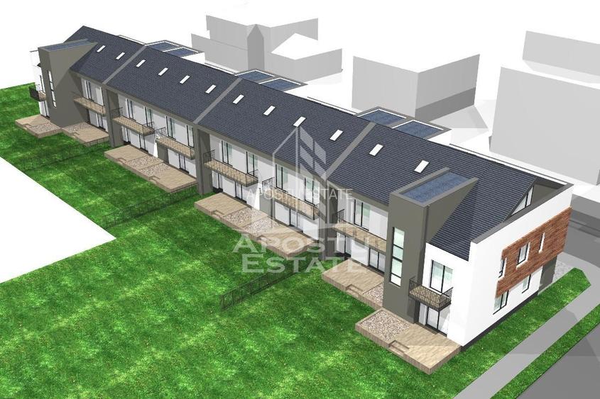 Casa și suprafața generoasă în complex de case înșiruite