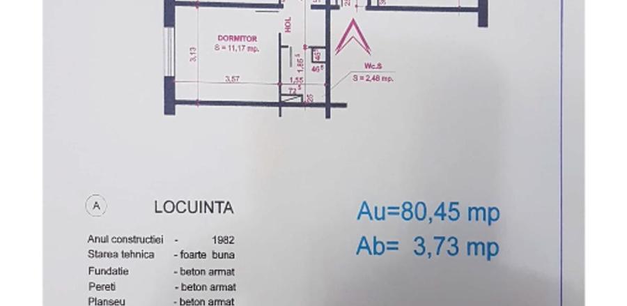 APARTAMENT 4 CAMERE | DACIA | 84 MP | ETAJ 1 | CENTRALA PROPRIE | LOC DE PARCARE