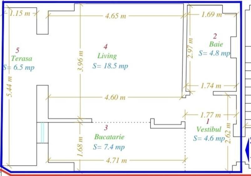 Sud Plaza | 1 Cameră | Bloc Nou | Etaj 2 | Balcon | 41,8 mp