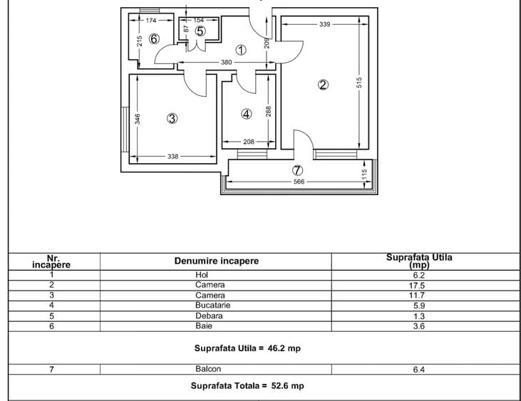 Apartament 2 camere Tic Tac 115000 euro