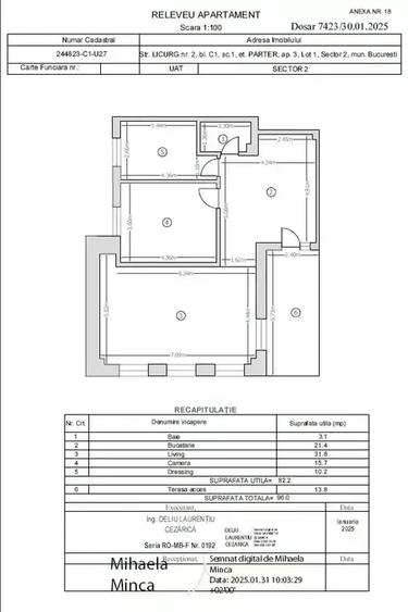 Apartament 3 Camere de Inchiriat Pretabil Birou Armeneasca Disponibil