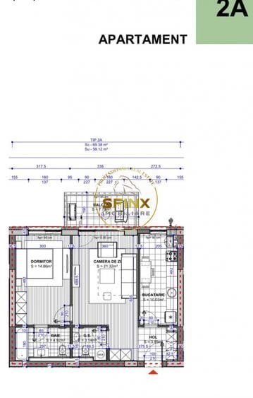 Apartament 2 camere | 58 mp | 2 parcări | Tunari – Complex Sun Light