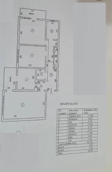Apartament 3 camere confort 1 decomandat, Dorobantilor Bariera, 69mp.